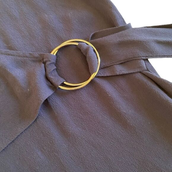 EUC Navy Warehouse Blouse with Waist Tie - Picture 3 of 8